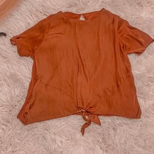 cute burnt red tie-up top